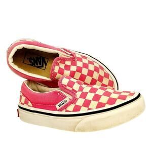 Vans Pink and White Checkered Kids Sneakers